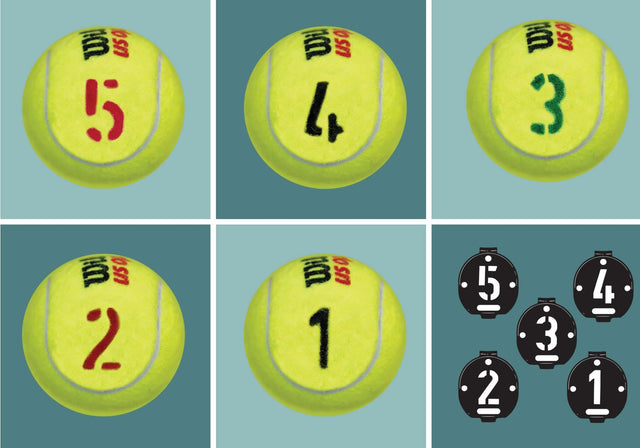 Value Multipacks of 5 stencils for BallTrace Tennis Ball Marker